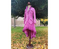 Abrigo rosa teido
