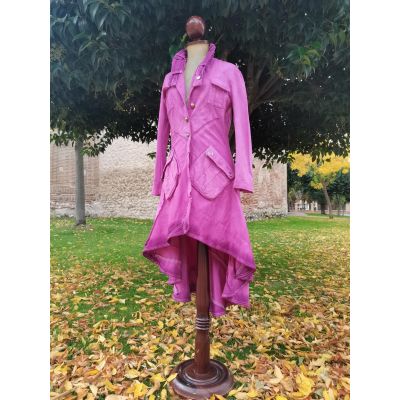 Abrigo rosa teido